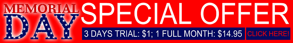 Memorial Day Special Offer - $14.95 for 1 month!