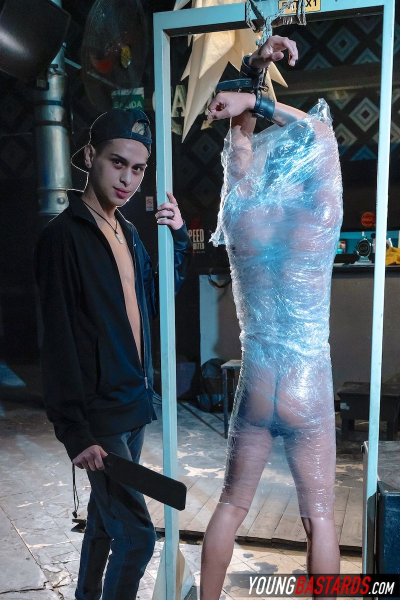 Plastic Wrapped And Pumped With Cock - Young Bastards