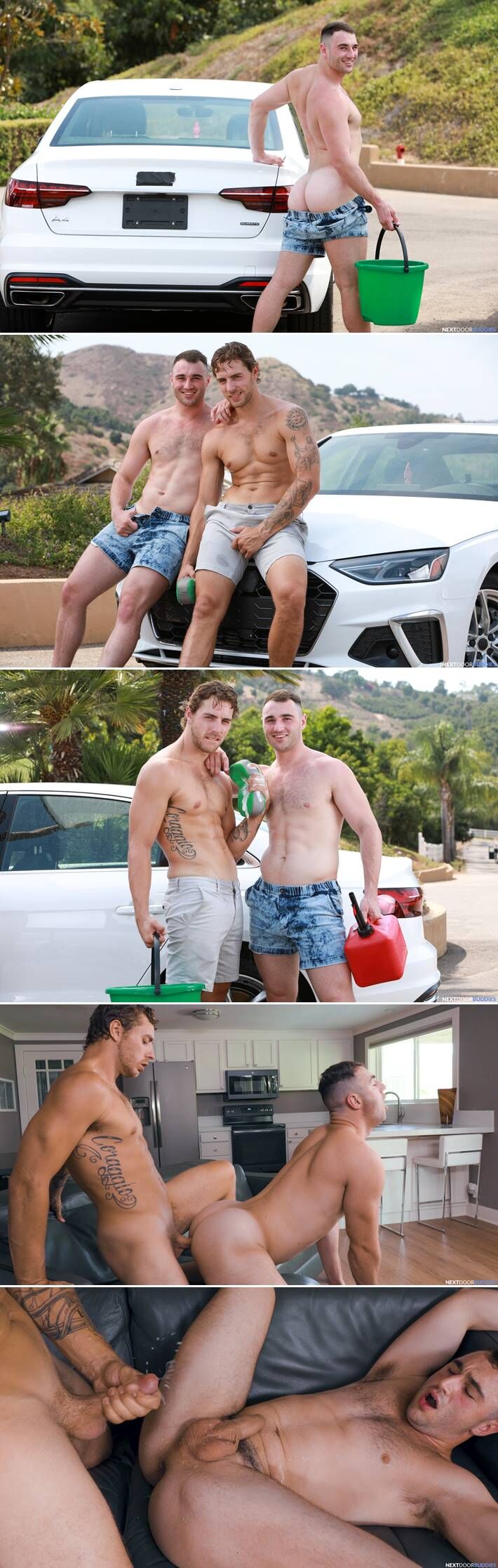 Carter Woods & Michael Boston Wash A Car and Have Sex