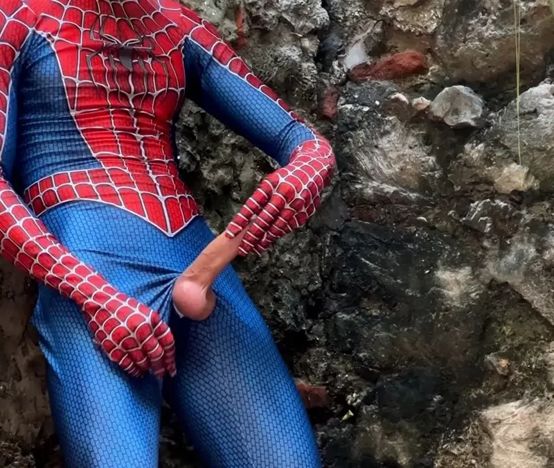 Tyler Wu Jerks Off In A Spider-Man Suit 2