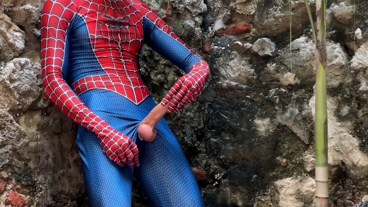 Tyler Wu Jerks Off In A Spider-Man Suit 2