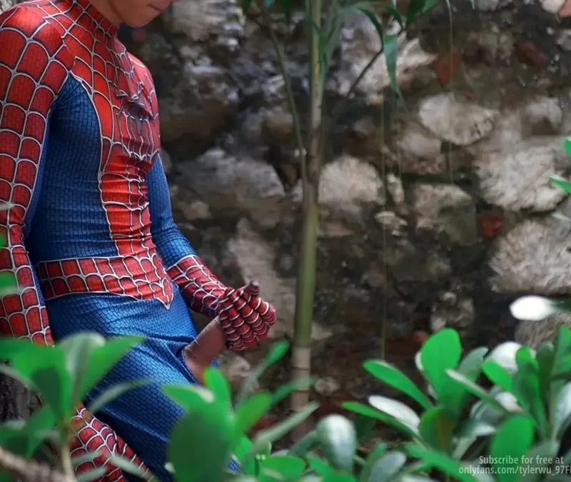 Tyler Wu Jerks Off In A Spider-Man Suit 3