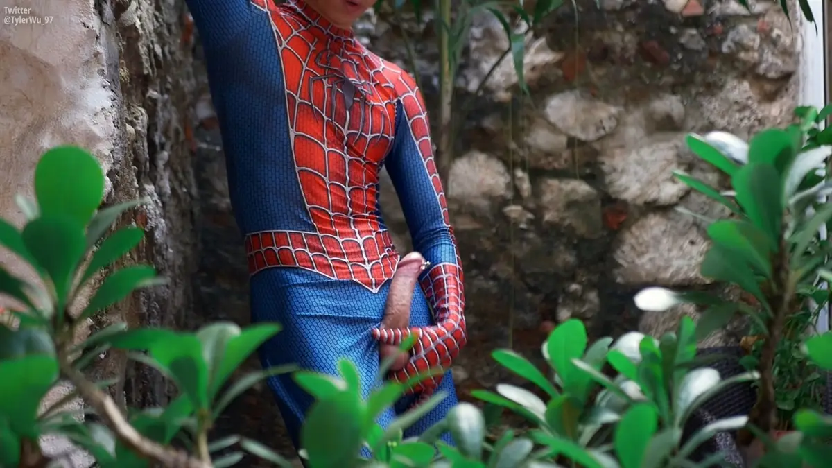 Tyler Wu Jerks Off In A Spider-Man Suit 4