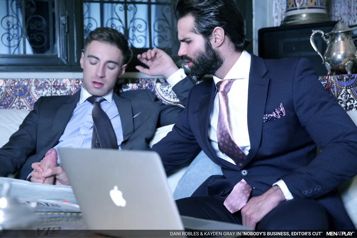 Suited Businessmen Dani Robles & Kayden Gray Do It 1