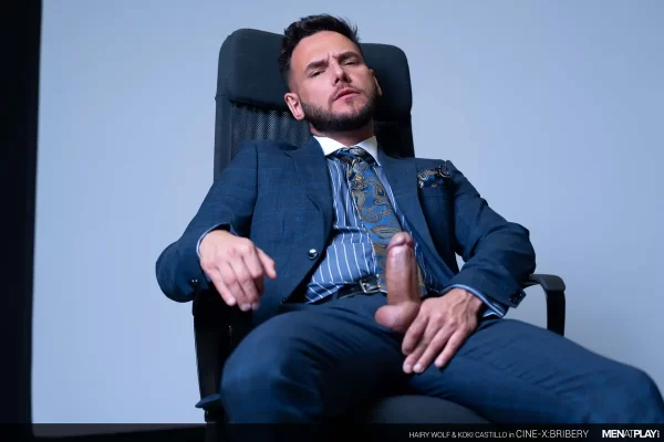 Dressed In Suits Hairy Wolf & Koki Castillo Have Hard Sex 1