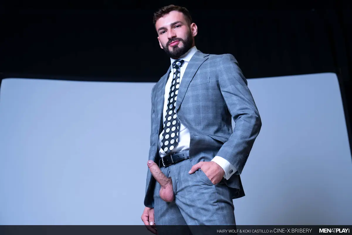 Dressed In Suits Hairy Wolf & Koki Castillo Have Hard Sex 2