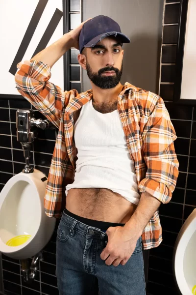 Hot Bears Ali Rush & Daddy John Do It In A Public Bathroom 1