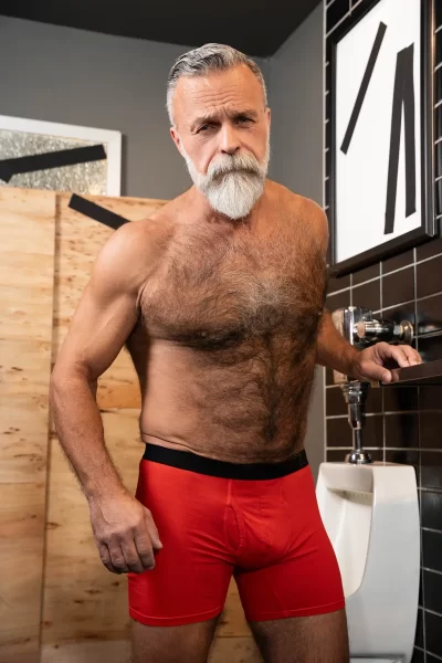 Hot Bears Ali Rush & Daddy John Do It In A Public Bathroom 3