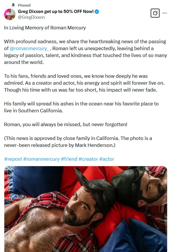 Roman Mercury dies at 45