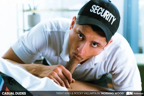 Security Guard Rocky Vallarta Gets Banged By Trent King 5