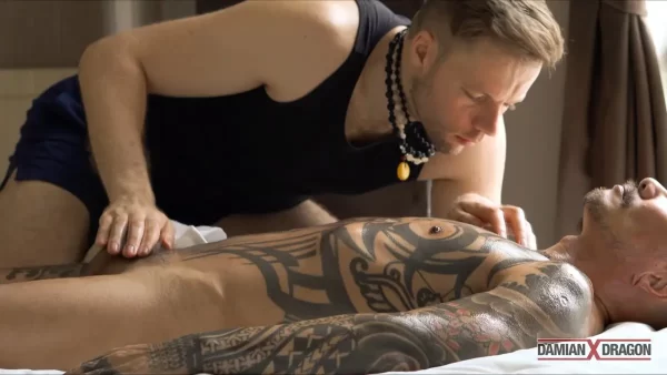 Gay Massage With Climax: Alex Massages Damian Dragon 2