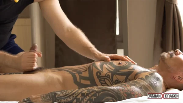 Gay Massage With Climax: Alex Massages Damian Dragon 6