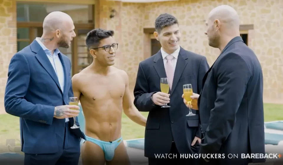 Milo Miles & Bastian Karim VS Guillaume Wayne & Dimitri Venum Gay Porn 7