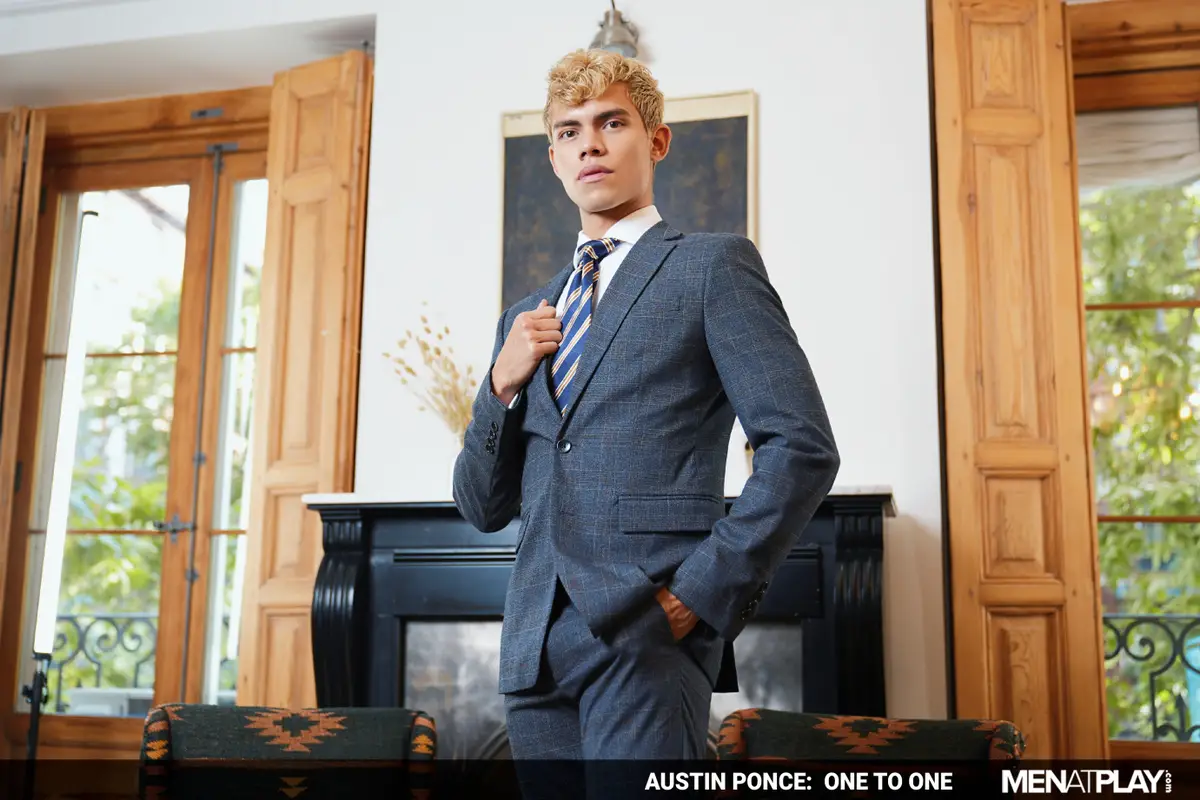 Austin Ponce With Dildo & Suit For Men At Play Gay Porn