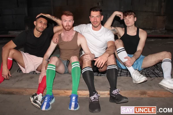 Lance Woods Bottoms For 3 Soccer Players Gay Porn