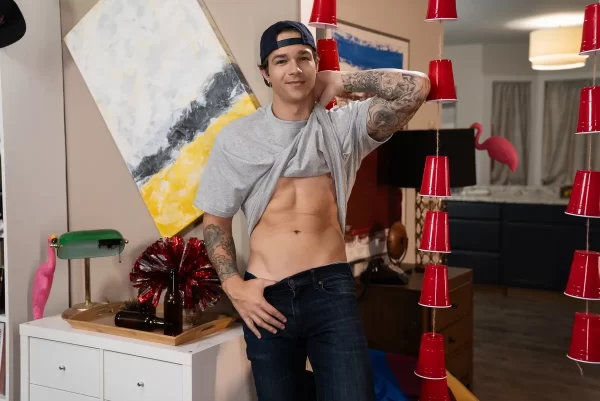 Panic at the Frat House 2: Jayden Marcos, Oliver Marks & Carter Collins Gay Porn 1