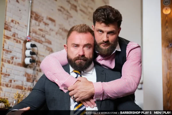 Barber Heath Halo Serves Markus Stone In Heat In Suits Gay Porn