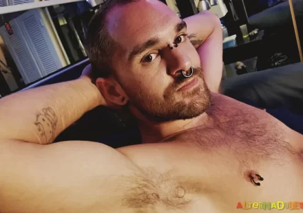 Hairy & Pierced Stud Jerks Off At Alternadudes Hairy & Pierced Stud Jerks Off At Alternadudes Gay Porn