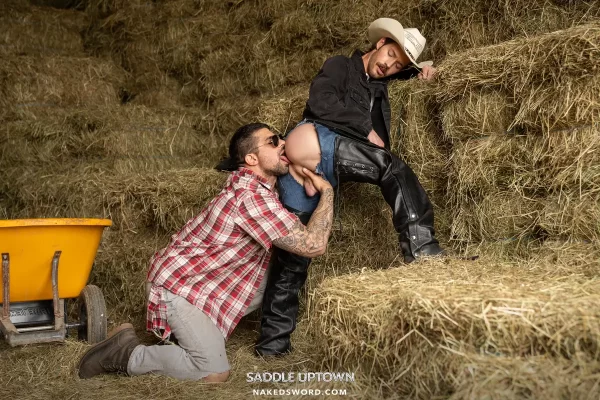 Saddle Uptown: Horny Gay Cowboys Ryan Bones & Theo Dore Do It Gay Porn 9