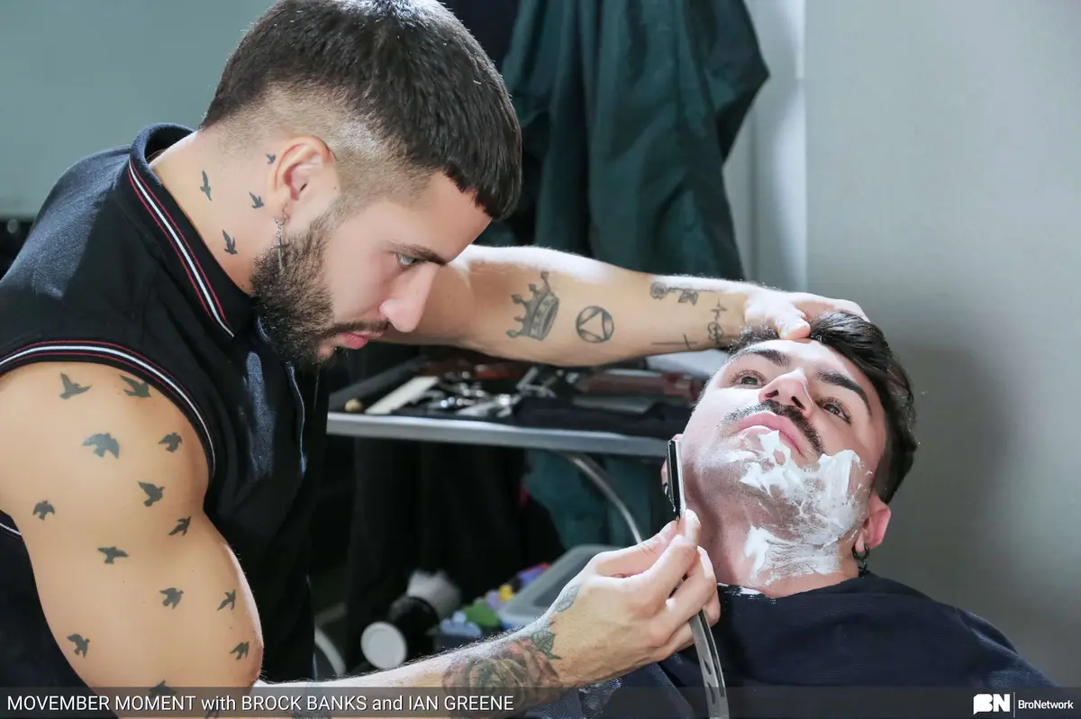 Barber Brock Banks Bangs Ian Greene On The Barber Chair 1 Barber Brock Banks Bangs Ian Greene On The Barber Chair Gay Porn