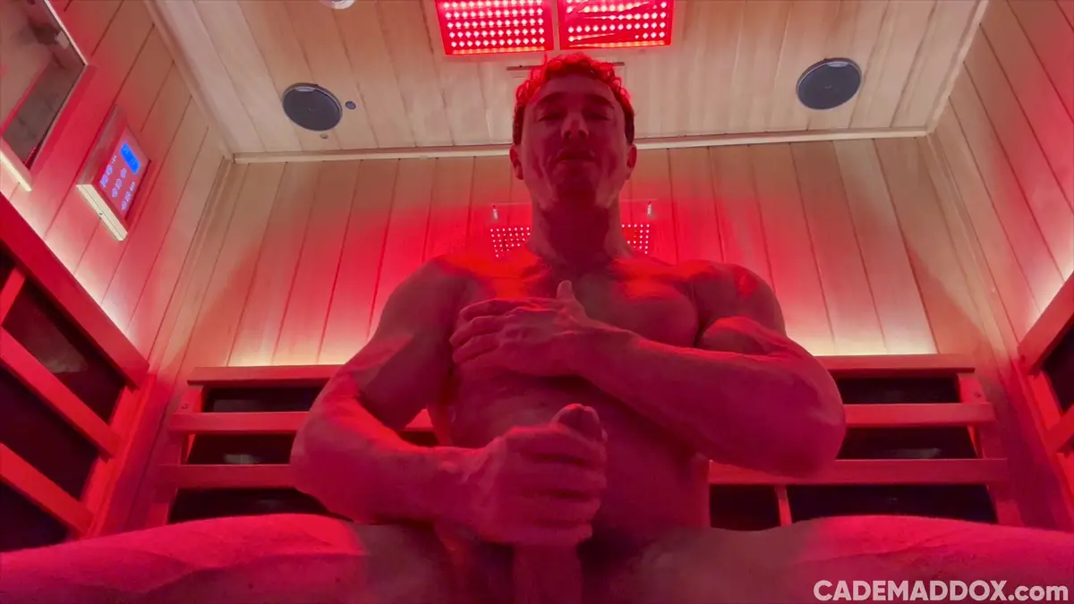 Cade Maddoxs Red Sauna Solo For His Fans Gay Porn 5
