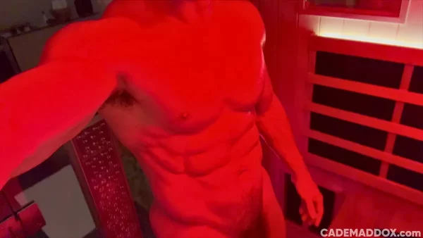 Cade Maddoxs Red Sauna Solo For His Fans Gay Porn