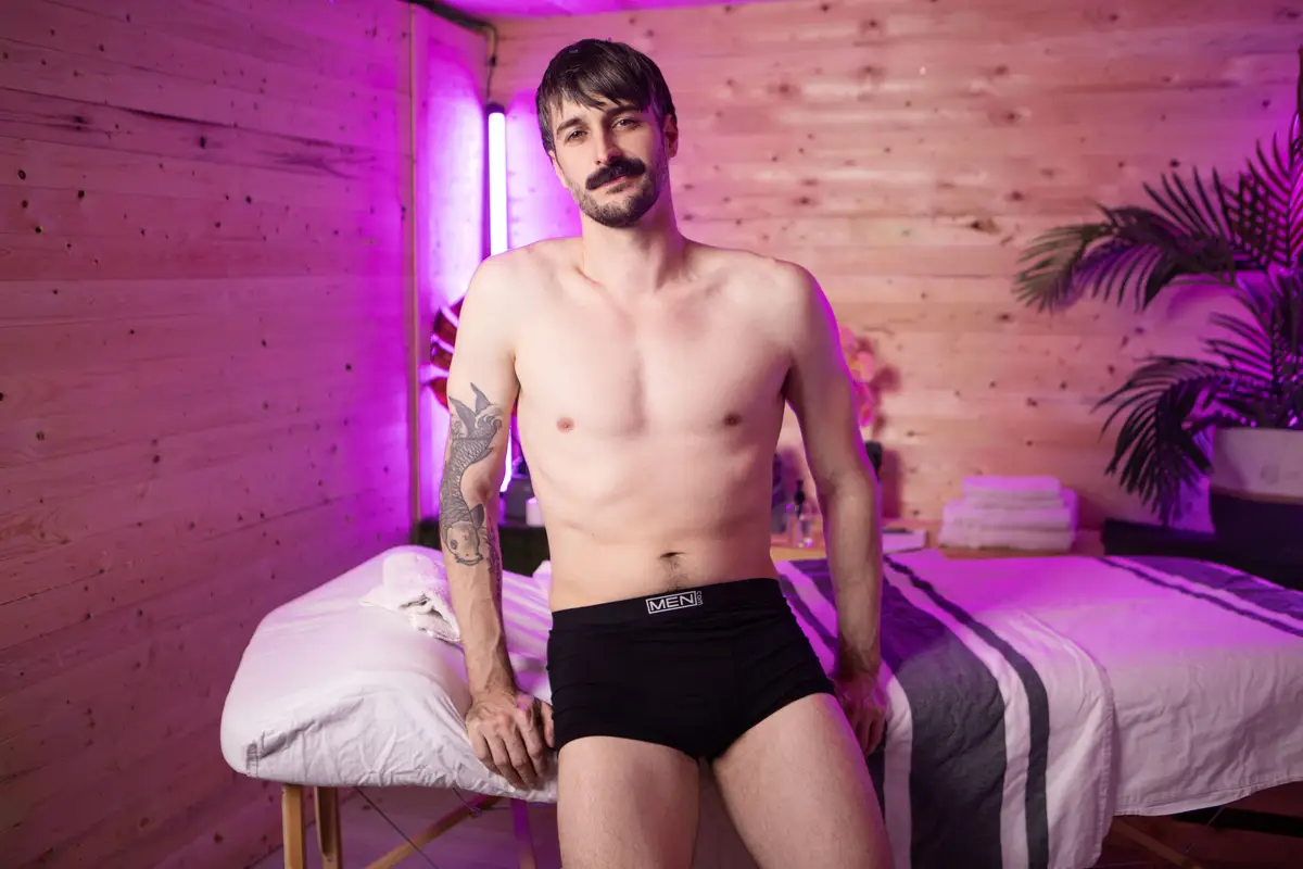 Cole Black & Seb Leblan In Massaging His Stiffness Gay Porn