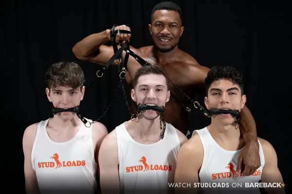 Stud Loads With Stable Master Sean Xavier & 3 New Mares Gay Porn