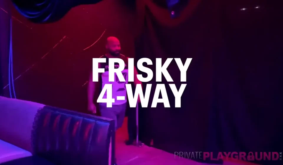 Frisky 4-Way's Bareback Bear Bash Gay Porn