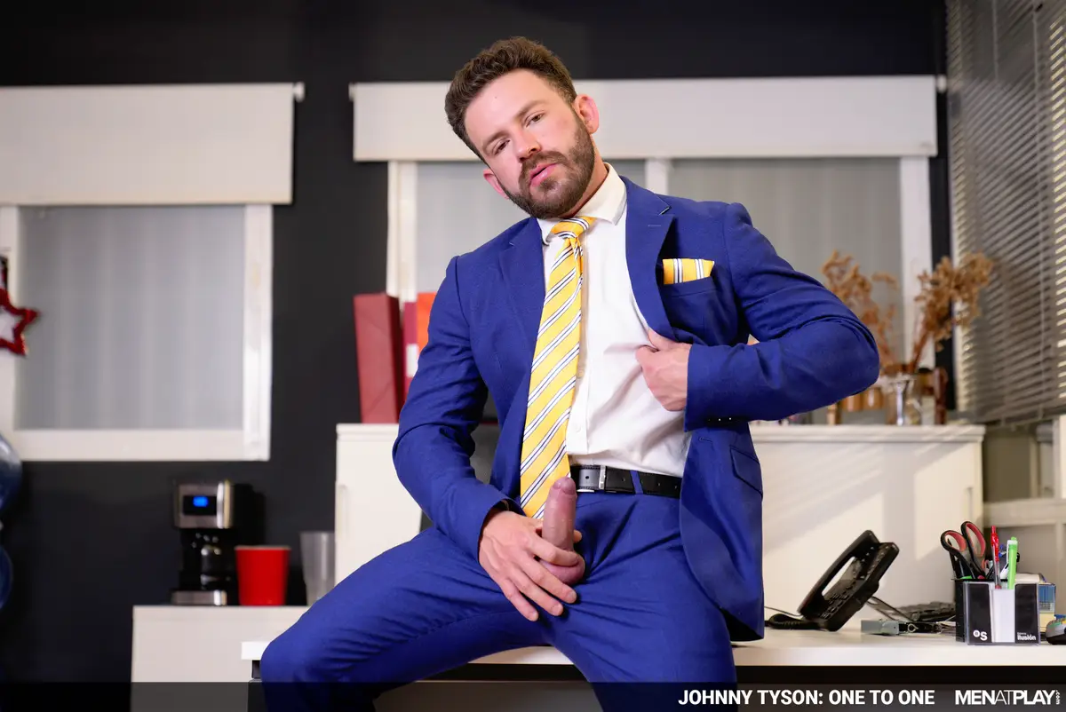 Johnny Tyson Masturbates In A Blue Suit Gay Porn 2