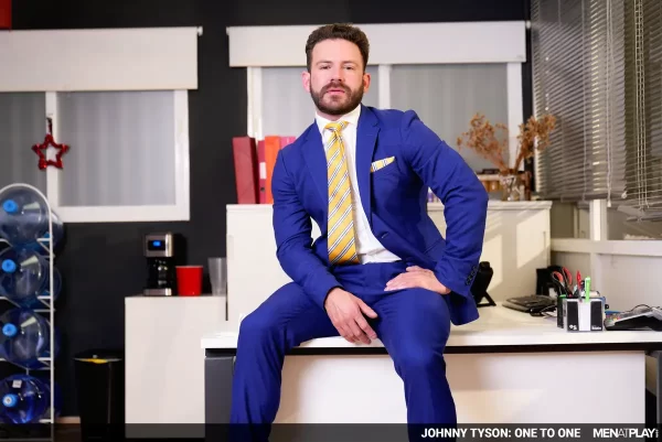 Johnny Tyson Masturbates In A Blue Suit Gay Porn