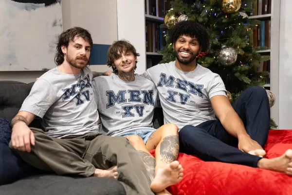 Merry Fuckers: Austin Spear, Aiden Dean, & Tony Genius Gay Porn 7