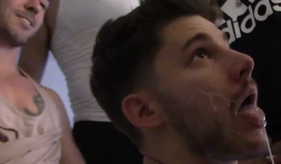 Dex's Mouth and Hole Dripping Cum in New Sketchy Sex Gang-Bang Gay Porn