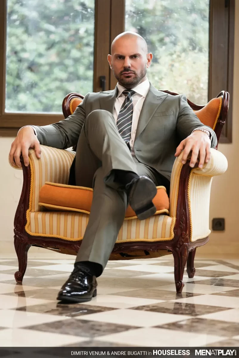 Dimitri Venum Dresses Homeless Andre Bugatti in a Nice Suit and Fucks Him Gay Porn 9