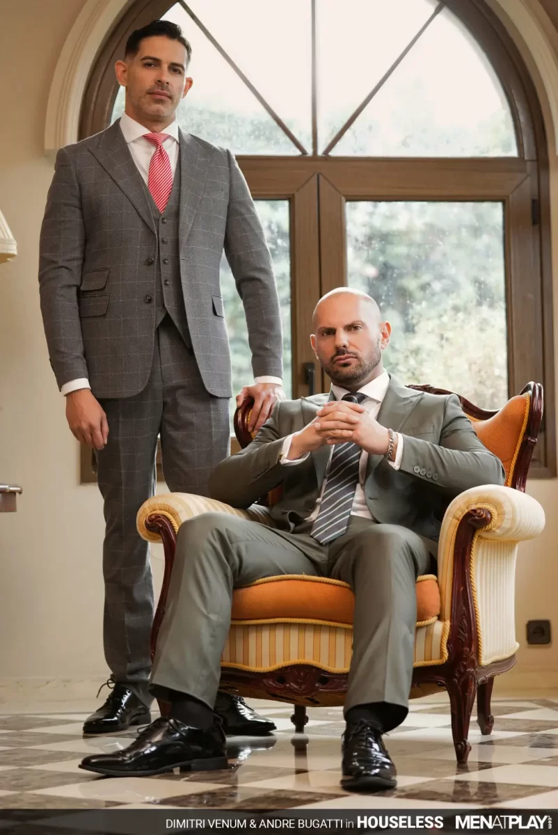 Dimitri Venum Dresses Homeless Andre Bugatti in a Nice Suit and Fucks Him Gay Porn 10