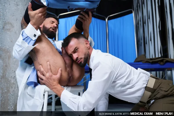 Military Man & Doctor: Alex Brand & Justin Jett In Medical Exam by MenAtPlay Gay Porn 6