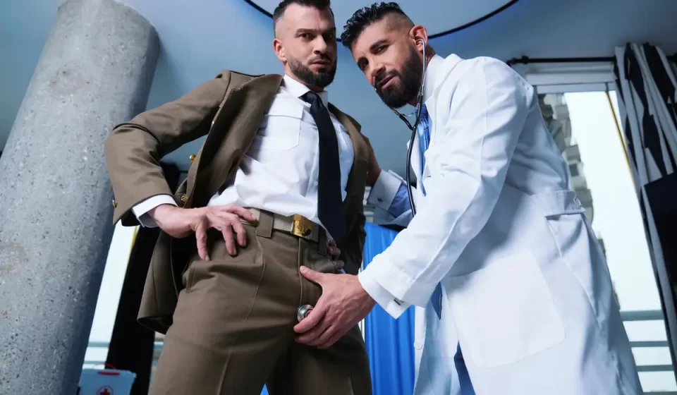 Military Man & Doctor: Alex Brand & Justin Jett In Medical Exam by MenAtPlay Gay Porn