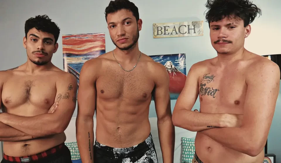 Triple Trouble: Bruce, Vincent, and Chris Do It At RawHole Gay Porn