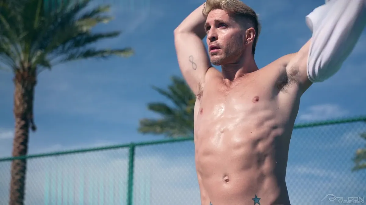 Ace Your Fantasy: Ryan Orion & Dio Ferrero's Sweaty Tennis Court Clash Gay Porn 9