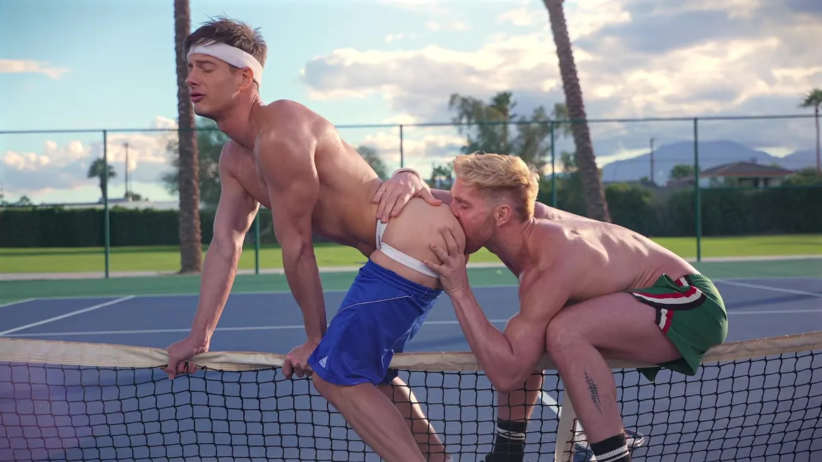 Ace Your Fantasy: Ryan Orion & Dio Ferrero's Sweaty Tennis Court Clash Gay Porn 3