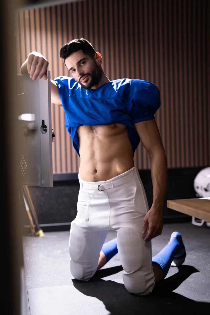 Cum Rivals: Leo Levine & Samm Fitness Heat Up the Locker Room Gay Porn 7