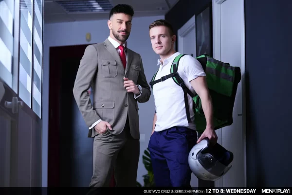 Gustavo Cruz & Serg Shepard: Office Intruder Fantasy at MenAtPlay Gay Porn