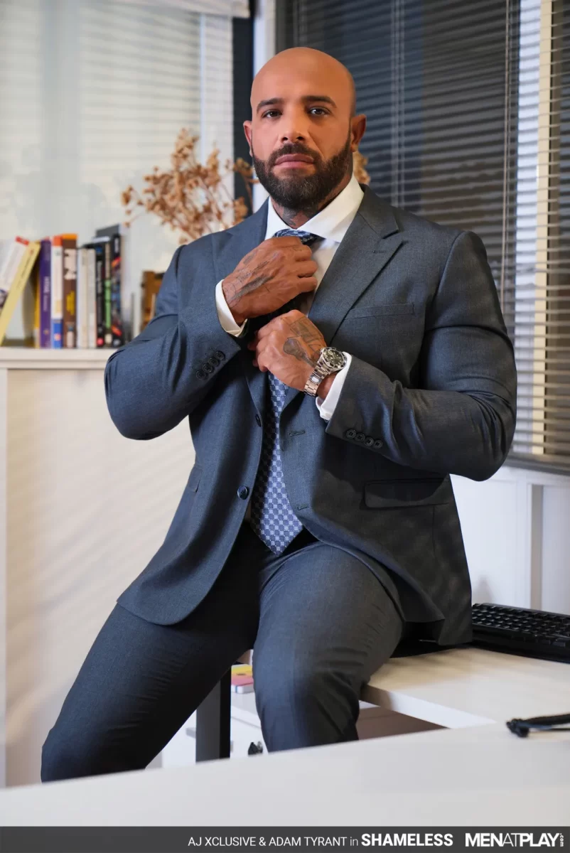 The Shameless Office Seduction: Adam Tyrant and AJ Xclusive's Debauchery Gay Porn 5