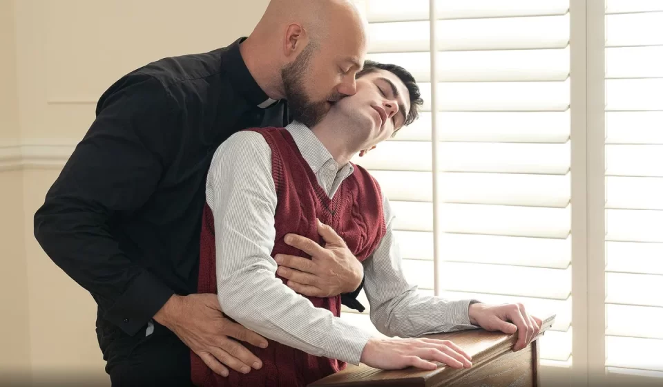 Adam Snow Takes Tyga Knottz' Innocence At CatholicBoys Gay Porn