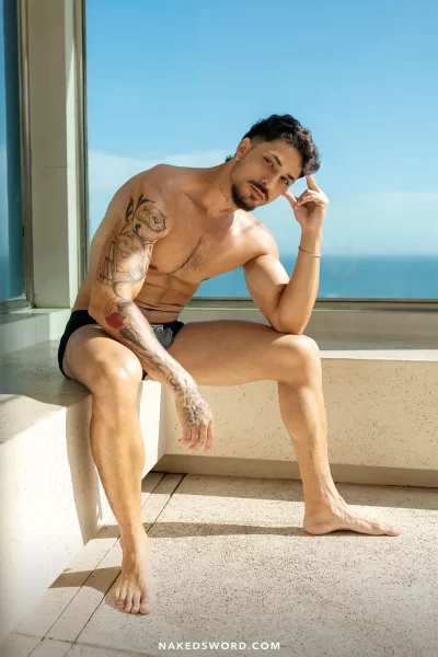 Brazilian Stud Markin Wolf Tries Out Sir Peter's Giga Banger Gay Porn 5