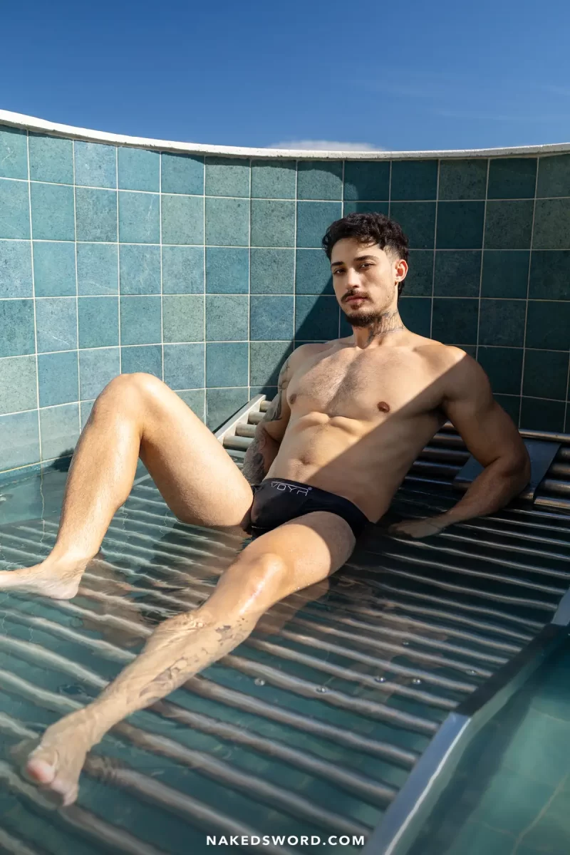 Brazilian Stud Markin Wolf Tries Out Sir Peter's Giga Banger Gay Porn 7