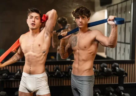 Leo Levine & Angel Rivera's Study Session: A Gym Hookup Gay Porn