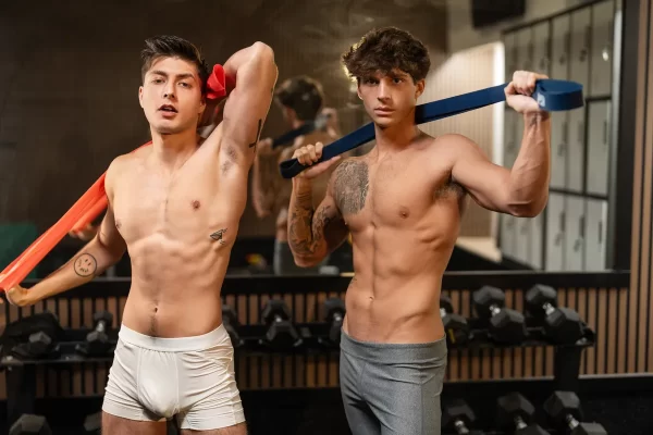 Leo Levine & Angel Rivera's Study Session: A Gym Hookup Gay Porn