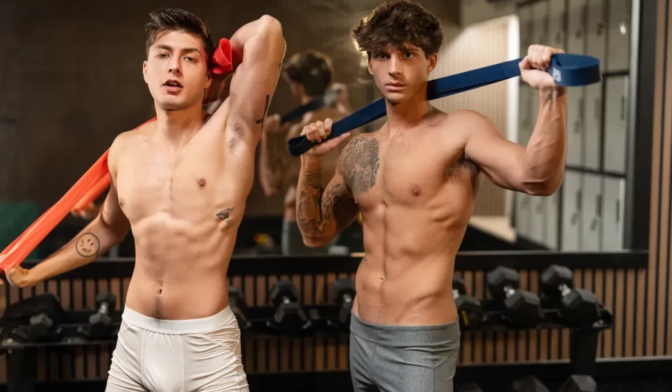 Leo Levine & Angel Rivera's Study Session: A Gym Hookup Gay Porn