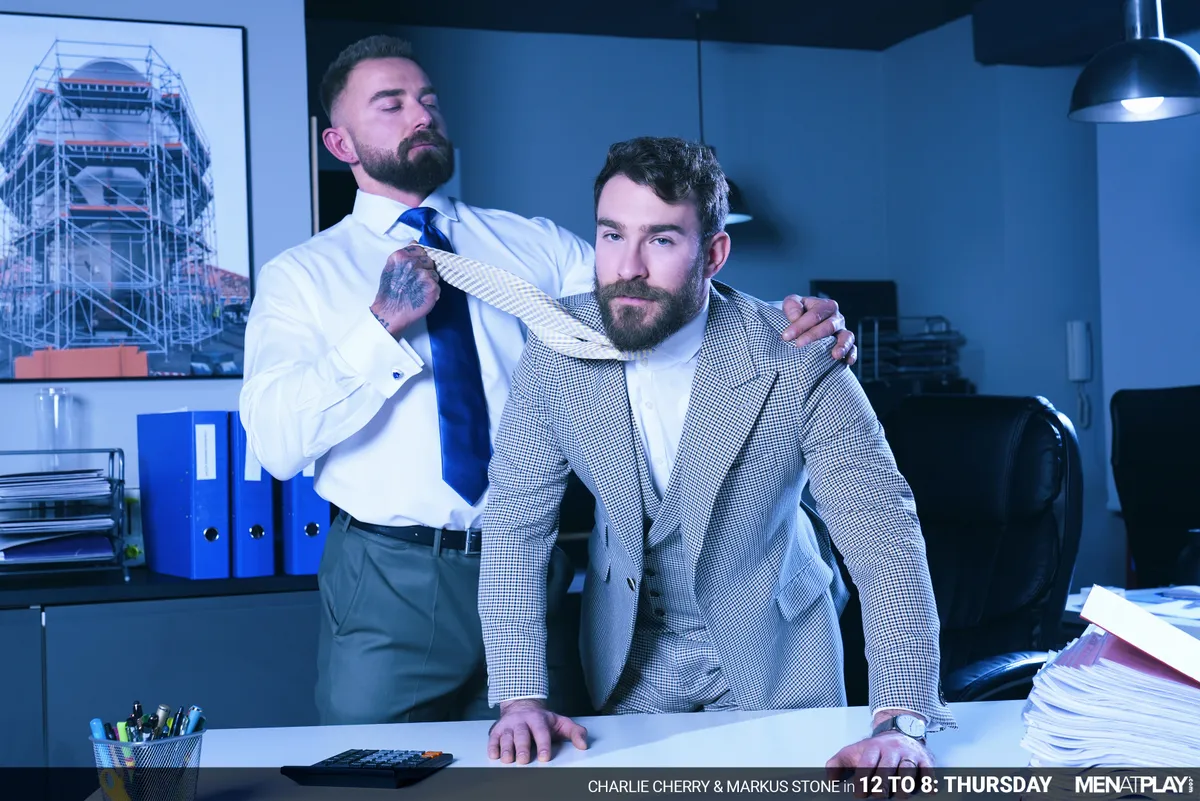 Markus Stone & Charlie Cherry in 12 to 8: Thursday - Sex Feast in Suits Gay Porn